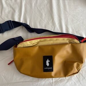 Cotopaxi Belt Bag in Mustard and Red